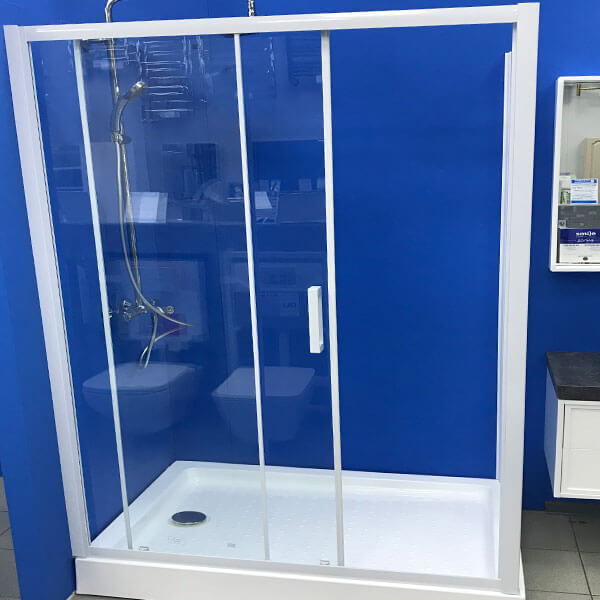 Душевая дверь в нишу AVS Квант 120 профиль белый матовый, стекло прозрачное