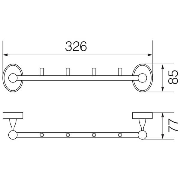 Планка с четырьмя крючками Bonjour Veragio VR.BNR-7834.BR