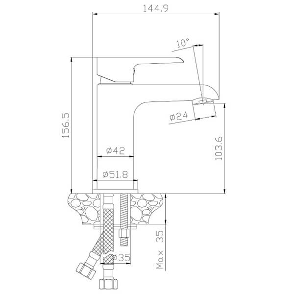 Смеситель для раковины Rossinka W35-12 белый