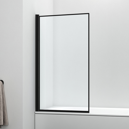 Шторка на ванну AVS Статика поворотная 80 профиль черный матовый, стекло прозрачное