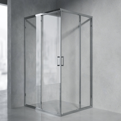Душевой уголок AVS Слайдер Куб 80-90x80-90 профиль хром, стекло прозрачное