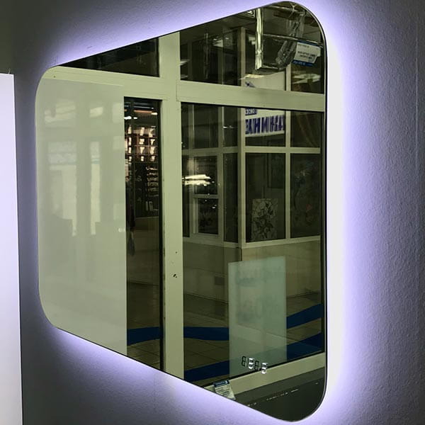 Зеркало с подсветкой AVS Каспий 80х55 см, часы