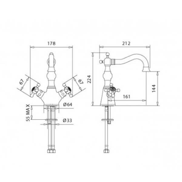 Комплект смесителей Migliore Arcadia 18398+ML.ARC-8302.DO золото