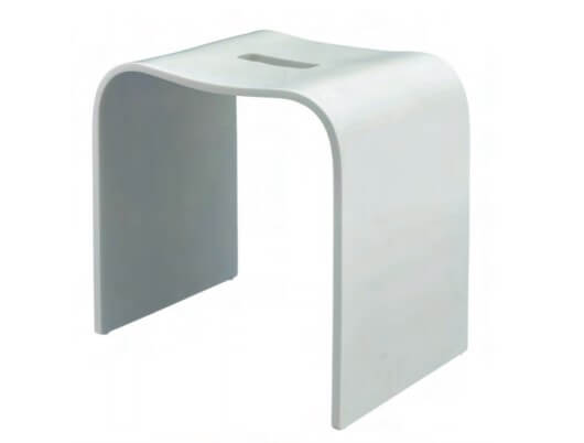 Стул для душа белый с вырезом Geralis T-W-V