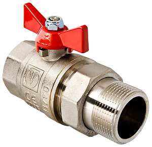 Кран с американкой 1/2 красный Valtec VT.227.N