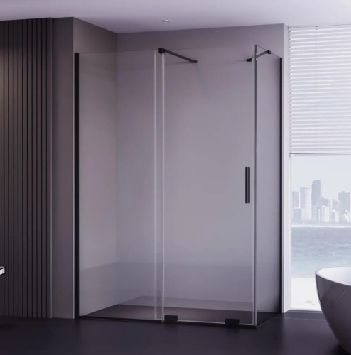 PTC50-SP-12080-B-01-C4 Душевой угол 1200*800 чёрн мат , стек 8 мм прозр Premium Trento Veconi