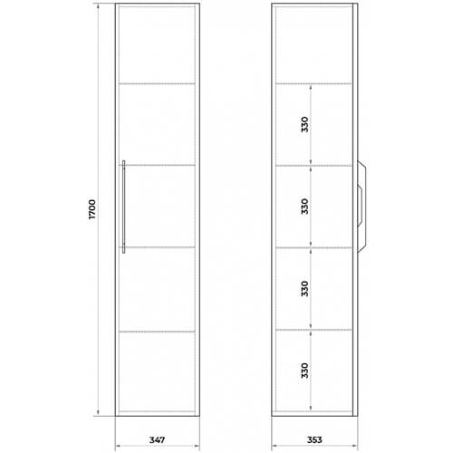 Пенал 1700х347х356 Katarine DIBORG 774300