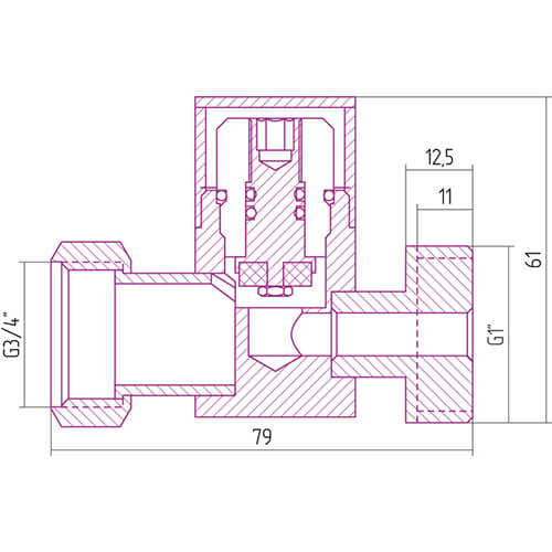 Вентиль прямой (г/ш) 3/4х1" Сунержа 05-1301-0134