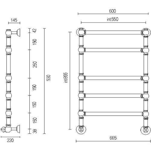 Полотенцесушитель 600х930 Margaroli 9-464
