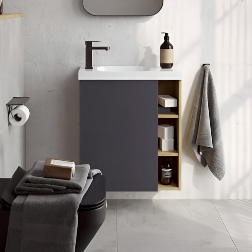 Тумба с раковиной Aqwella Alba ALB0106LDD+ALB0706GRМ 60 серая матовая