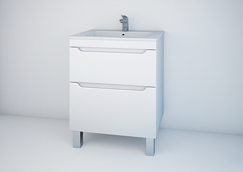 Тумба 600 2ящ напольная + Раковина Эйфория Элиза Spectrum