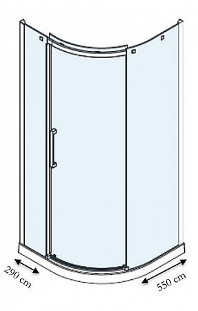 Душевой уголок Jacob Delafon Contra 90х90 профиль хром, стекло прозрачное