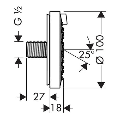 Боковая форсунка Raindance Air 100 Hansgrohe 28477000