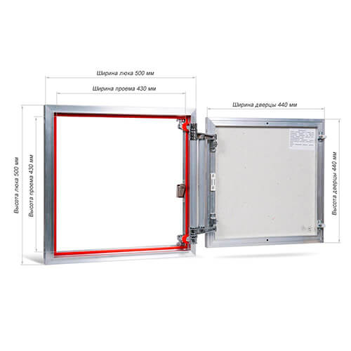 Люк под плитку 500х500 Евроформат Практика ЕТР 50-50