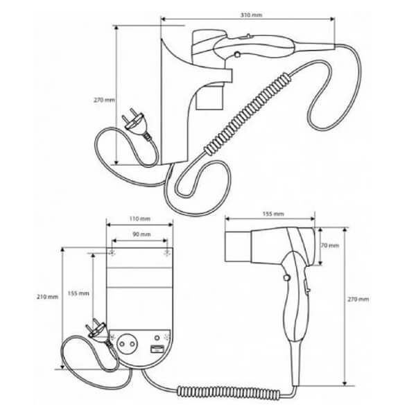 Фен с держателем Hotel Bemeta 945233054