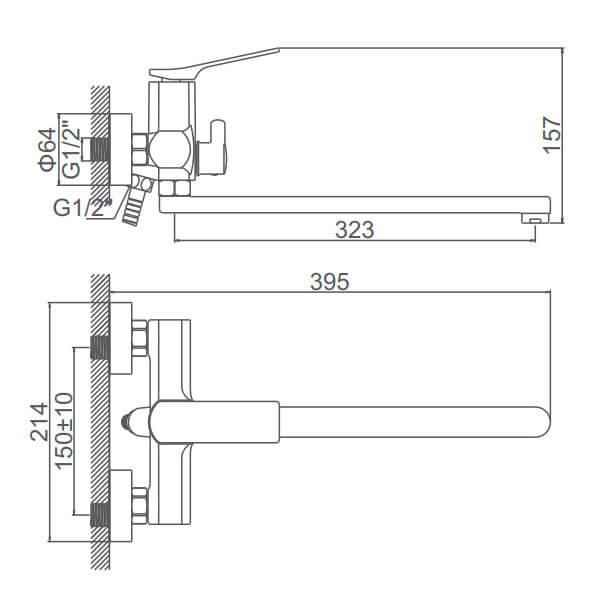 Смеситель универсальный Accoona H122 A71122 хром