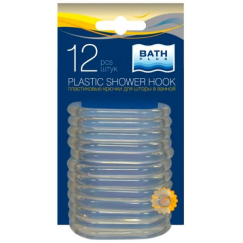 AK-04 Кольца для штор (12шт) прозрачные BATH PLUS
