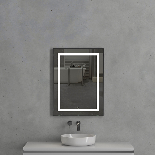Зеркало с подсветкой AVS Торренс 60x80 см, черное
