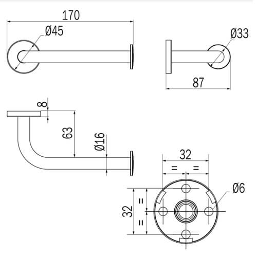 Держатель для туалетной бумаги Inda One A24250NE черный матовый