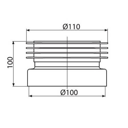 Манжета для унитаза прямая Alcaplast A99