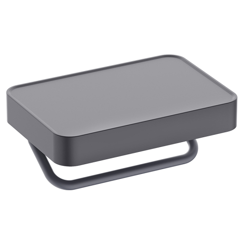 Держатель для туалетной бумаги AVS Pawns черный матовый, с полочкой