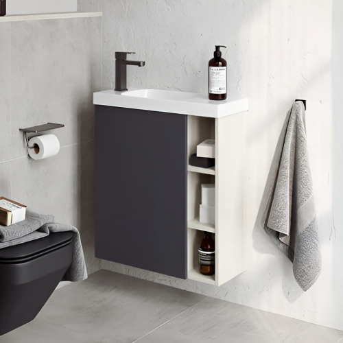 Тумба с раковиной Aqwella Alba ALB0106LLS+ALB0706GRМ 60 серая матовая