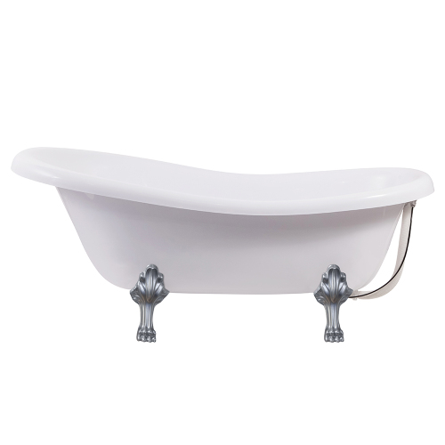 Ванна из искусственного камня Aqua de Marco Edelweiss 170x80 белая с ножками серебро