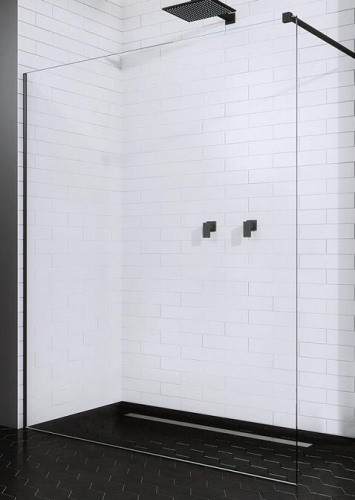 Душевая перегородка Radaway Modo New II 140 профиль черный матовый, стекло прозрачное