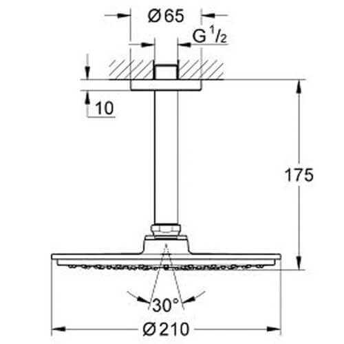 Верхний душ 210 Rainshower Cosmopolitan Grohe 26053000