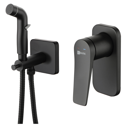 Гигиенический душ со смесителем Lemark Bronx LM3719BL С ВНУТРЕННЕЙ ЧАСТЬЮ, черный матовый