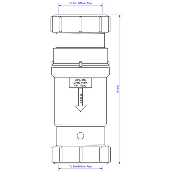 Сливной клапан компрессионное соединение McALPINEMRNRV50C-PB