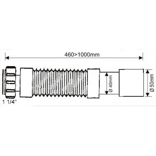 Труба гофрированная 40/50 460х1000 McALPINE MRMF1S