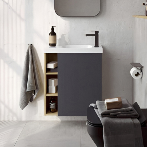 Тумба с раковиной Aqwella Alba ALB0106RDD+ALB0706GRМ 60 серая матовая