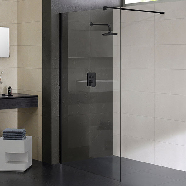 Душевая перегородка AVS Walk In 100 профиль черный, стекло прозрачное