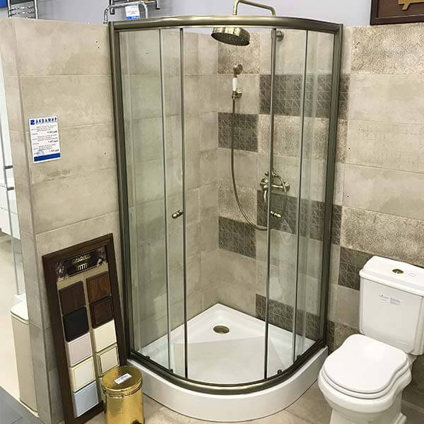 Душевой уголок Cezares Giubileo GIUBILEO-R-2-90-SCORREVOLE-C-Br 90x90 профиль бронза, прозрачное стекло