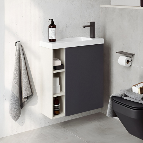 Тумба с раковиной Aqwella Alba ALB0106RLS+ALB0706GRМ 60 серая матовая