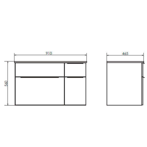 Тумба с раковиной 90 подвесная Варна COMFORTY 00-00009919