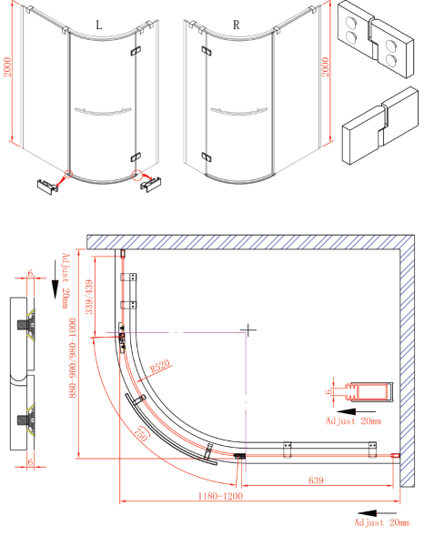 Душевой уголок Cezares Bergamo BERGAMO-W-RH-1-120/100-ARCO-C-Cr-L-IV 120x100 профиль хром, прозрачное стекло