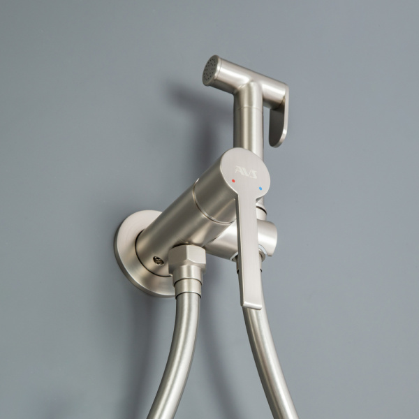 Гигиенический душ со смесителем AVS Elegant брашированный никель