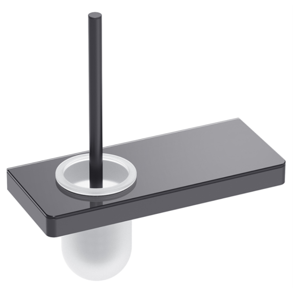 Ершик подвесной AVS Bishop, черный матовый, с полочкой