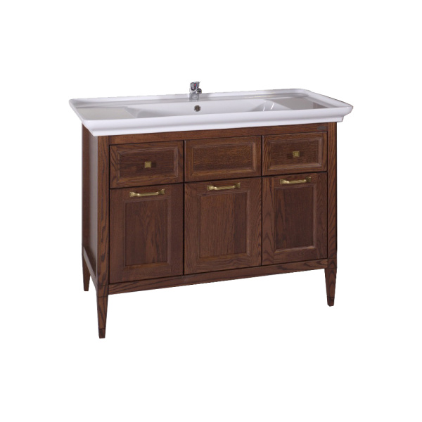 Тумба с раковиной ASB Wood Line Гранда 105 антикварный орех