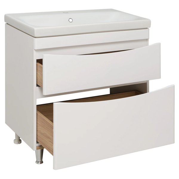 Тумба с раковиной Runo Афина Moduo 80 белая