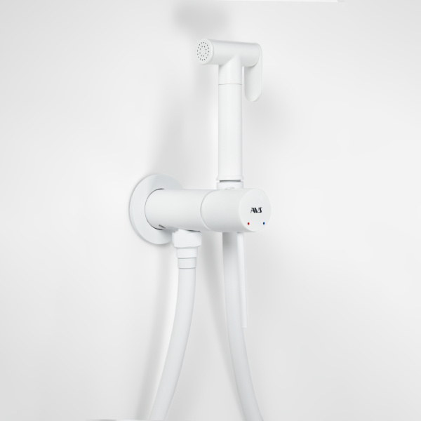 Гигиенический душ со смесителем AVS Slimmer белый матовый