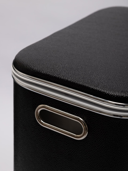 Корзина для белья Geralis KHBH-B 45x25x60 черная, кант хром