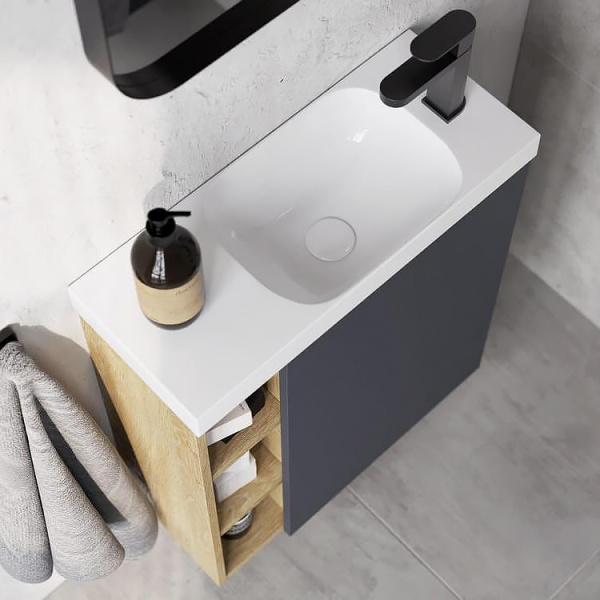 Тумба с раковиной Aqwella Alba ALB0106RDD+ALB0706GRМ 60 серая матовая