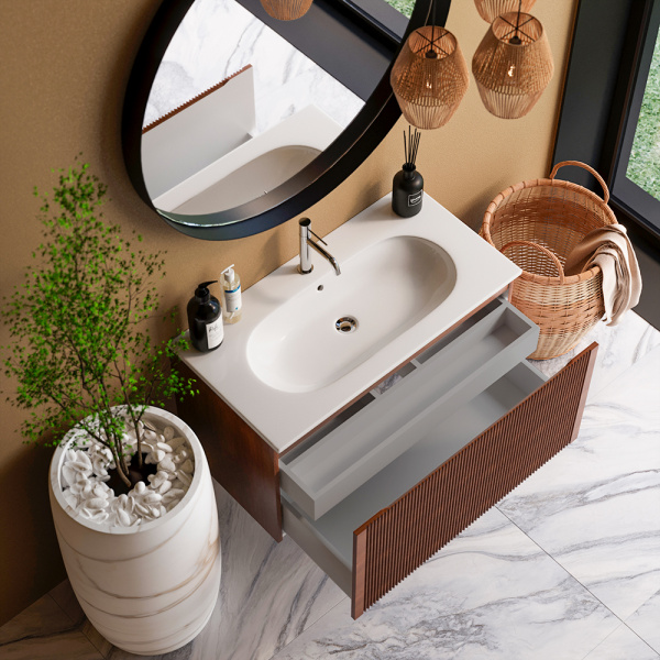 Тумба с раковиной AVS Форте 90 дуб