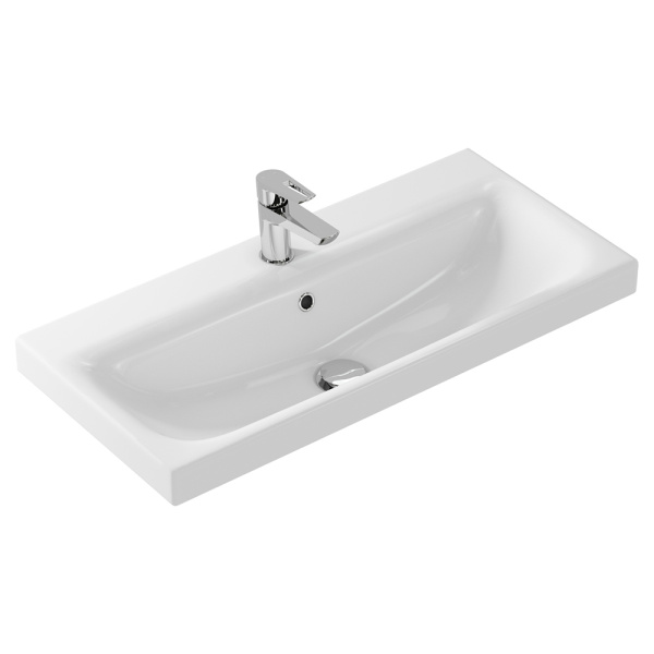 Тумба с раковиной Aqwella Smart SRT0108DB 80 белая