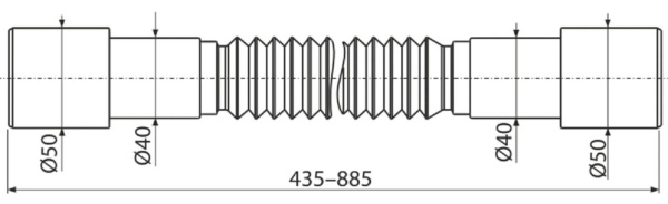 A720 Гибкое соединение 50*40 / 40*50 (ЗАМЕНЯЕТ А72 и А702) ALCAPLAST