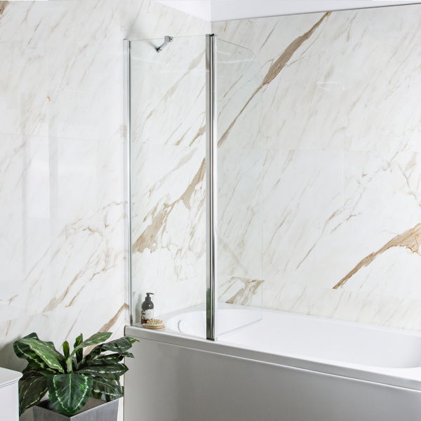 Шторка на ванну AVS Асти Дуо 100 левая профиль хром, стекло прозрачное