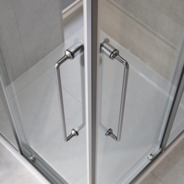 Душевой уголок Cezares Relax RELAX-304-A-2-100-C-GM 100х100 профиль оружейная сталь, прозрачное стекло